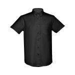 THC LONDON. Camisa oxford de manga curta para homem - Preto