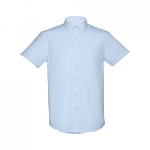 THC LONDON. Camisa oxford de manga curta para homem - Azul claro