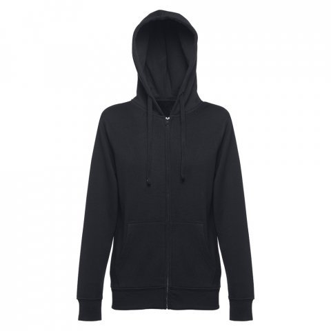 THC AMSTERDAM WOMEN. Felpa da donna in cotone e poliestere - Nero