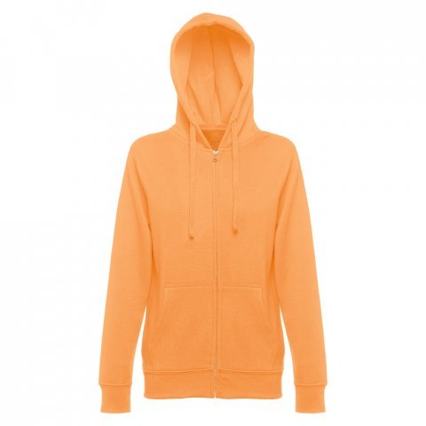 THC AMSTERDAM WOMEN. Felpa da donna in cotone e poliestere - Arancione corallo