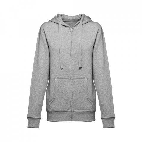 THC AMSTERDAM WOMEN. Felpa da donna in cotone e poliestere - Grigio chiaro m&eacute;lange