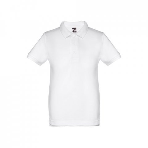 THC ADAM KIDS WH. Polo para crian&ccedil;a (unissexo) de manga curta. Cor branca - Branco