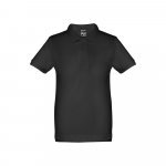 THC ADAM KIDS. Polo &agrave; manches courtes en coton pour enfants (unisexe) - Noir