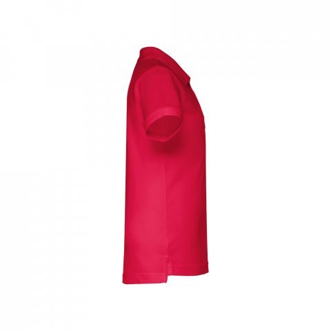 THC ADAM KIDS. Polo &agrave; manches courtes en coton pour enfants (unisexe) - Rouge