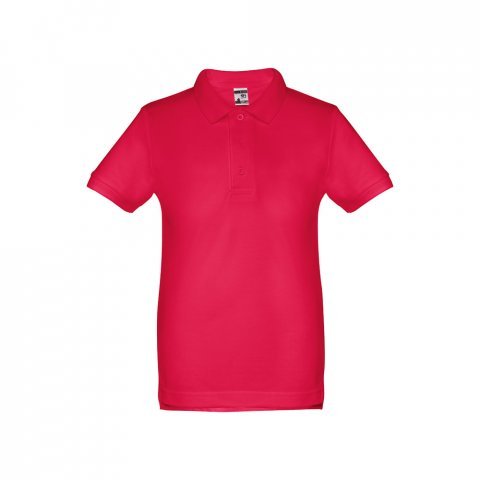 THC ADAM KIDS. Polo &agrave; manches courtes en coton pour enfants (unisexe) - Rouge