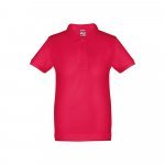 THC ADAM KIDS. Polo &agrave; manches courtes en coton pour enfants (unisexe) - Rouge