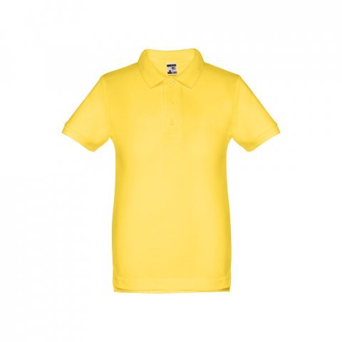THC ADAM KIDS. Polo &agrave; manches courtes en coton pour enfants (unisexe) - Jaune