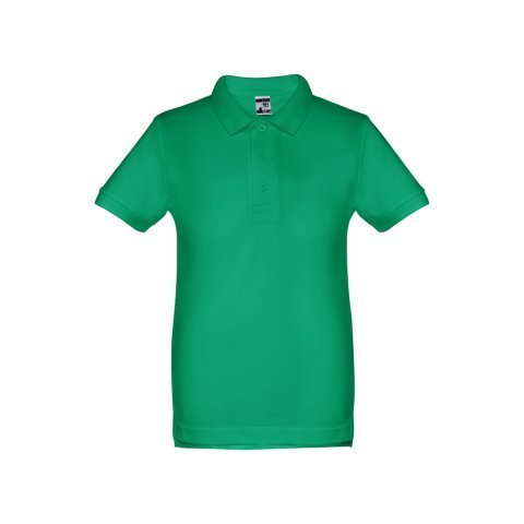 THC ADAM KIDS. Polo &agrave; manches courtes en coton pour enfants (unisexe) - Vert