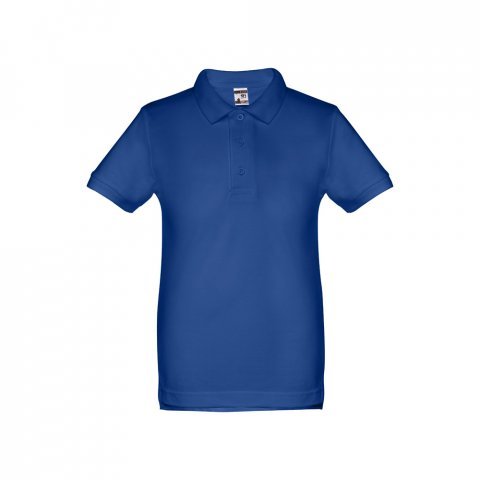 THC ADAM KIDS. Polo &agrave; manches courtes en coton pour enfants (unisexe) - Bleu royal