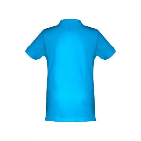 THC ADAM KIDS. Polo &agrave; manches courtes en coton pour enfants (unisexe) - Bleu d&rsquo;eau