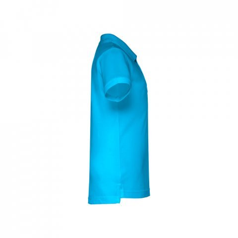 THC ADAM KIDS. Polo &agrave; manches courtes en coton pour enfants (unisexe) - Bleu d&rsquo;eau