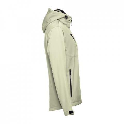 THC ZAGREB. Miesten softshell-takki irrotettavalla hupulla ja py&ouml;ristetyll&auml; helmalla - Pastellinvihre&auml;