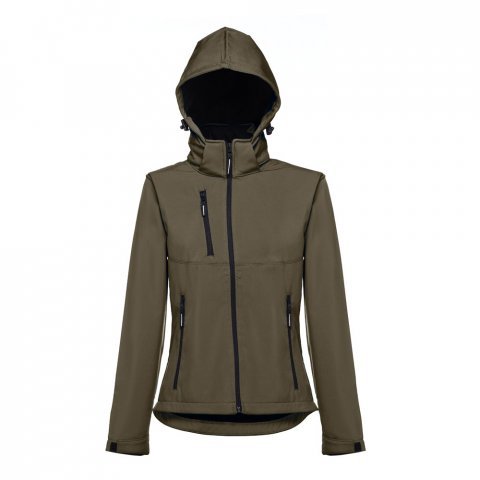THC ZAGREB WOMEN. Casaco softshell cintado para senhora - Verde tropa