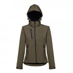 THC ZAGREB WOMEN. Casaco softshell cintado para senhora - Verde tropa