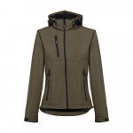 THC ZAGREB WOMEN. Casaco softshell cintado para senhora - Verde tropa
