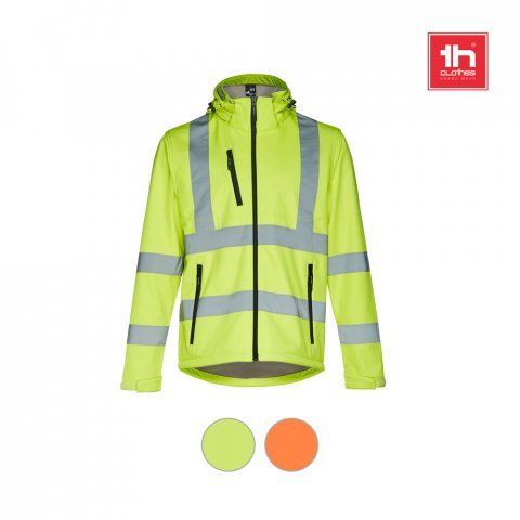 THC ZAGREB WORK. Casaco unissexo softshell de alta-visibilidade