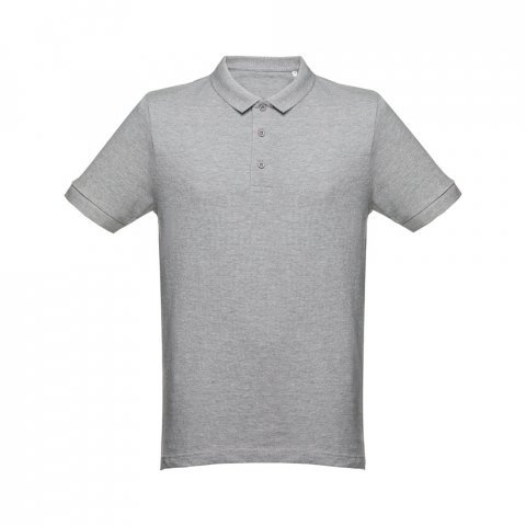 THC MONACO. Herren Poloshirt - Hellgrau melliert
