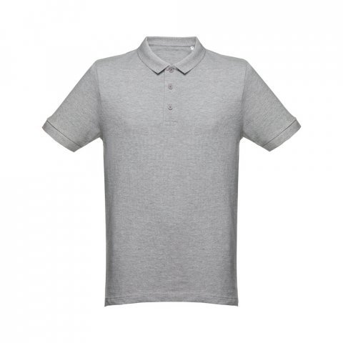 THC MONACO. Herren Poloshirt - Hellgrau melliert
