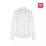 THC PARIS WOMEN WH. Camisa popelina de manga comprida para senhora. Cor branca