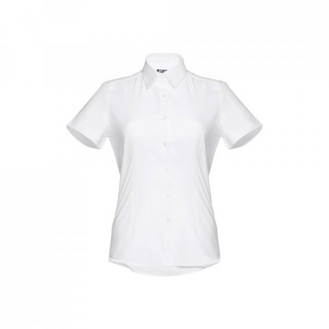 THC LONDON WOMEN WH. Women's short-sleeved oxford shirt. White - White