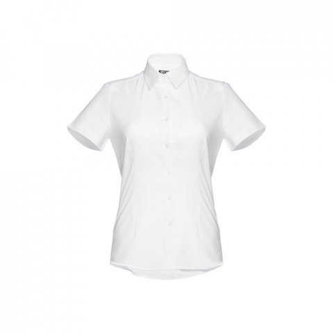 THC LONDON WOMEN WH. Women's short-sleeved oxford shirt. White - White