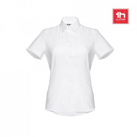 THC LONDON WOMEN WH. Women's short-sleeved oxford shirt. White
