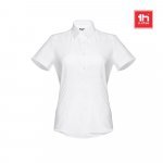 THC LONDON WOMEN WH. Women's short-sleeved oxford shirt. White