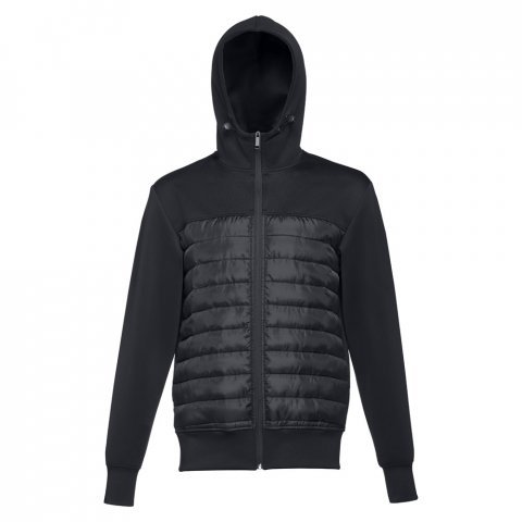 THC SKOPJE. Herenjack met capuchon van 300T tafzijde - Zwart