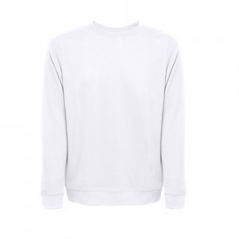 THC COLOMBO WH. Sweatshirt (unisex) aus italienischem Frottee ohne Krempel. Wei&szlig;e Farbe - Wei&szlig;