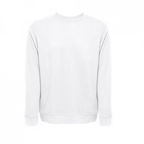 THC COLOMBO WH. Sweatshirt (unisex) aus italienischem Frottee ohne Krempel. Wei&szlig;e Farbe - Wei&szlig;