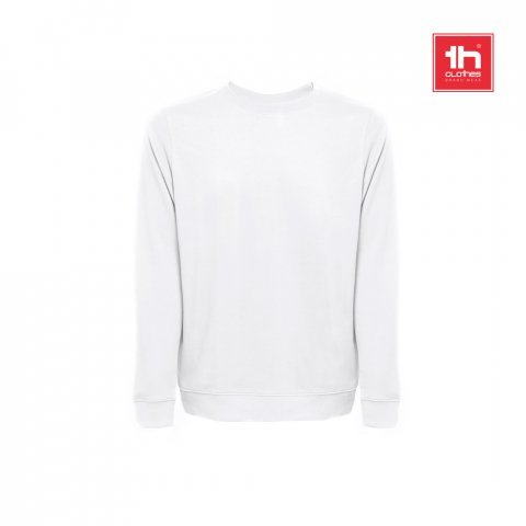 THC COLOMBO WH. Sweatshirt (unisex) aus italienischem Frottee ohne Krempel. Wei&szlig;e Farbe
