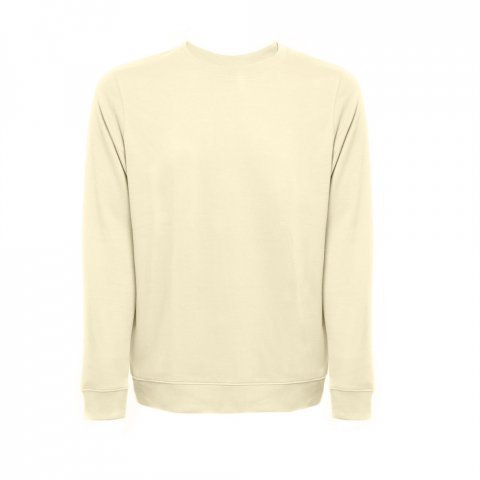 THC COLOMBO. sweatshirt (unisex)uden slids i italiensk Terry.Hvid - Pastell gul