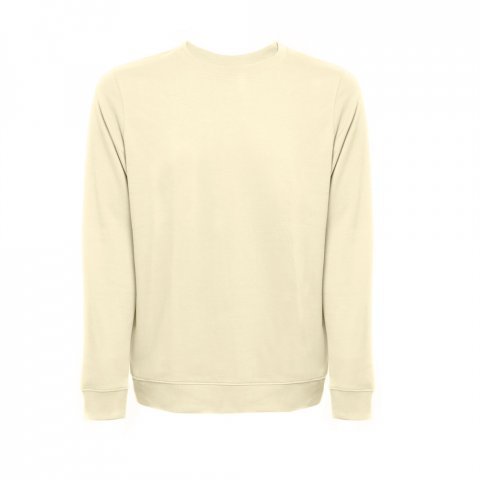 THC COLOMBO. sweatshirt (unisex)uden slids i italiensk Terry.Hvid - Pastell gul