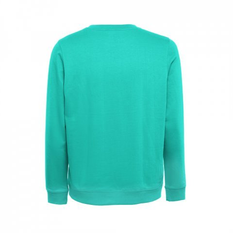 THC COLOMBO. sweatshirt (unisex)uden slids i italiensk Terry.Hvid - Turkisgr&oslash;n