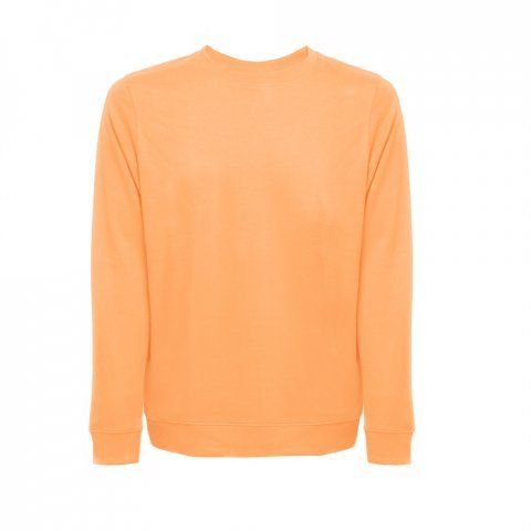 THC COLOMBO. sweatshirt (unisex)uden slids i italiensk Terry.Hvid - Koral orange