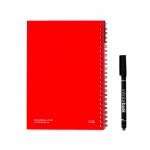 INFINITEBOOK PLAIN A5. A5 Infinitebook with flexible cover and 15 plain whiteboard pages - Red