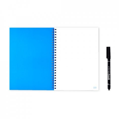 INFINITEBOOK PLAIN A5. A5 Infinitebook with flexible cover and 15 plain whiteboard pages - Royal blue