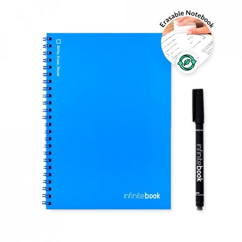 INFINITEBOOK PLAIN A5. A5 Infinitebook with flexible cover and 15 plain whiteboard pages - Royal blue