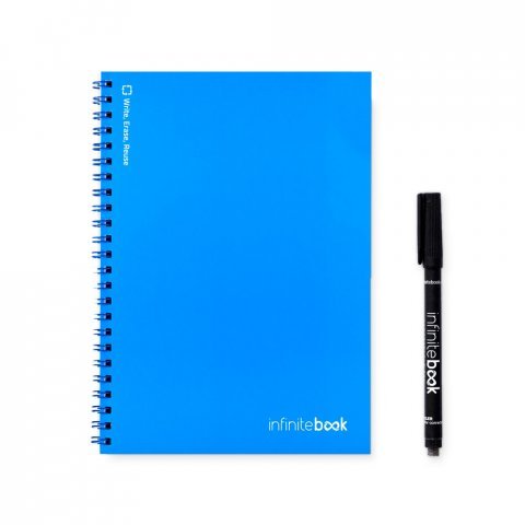 INFINITEBOOK PLAIN A5. A5 Infinitebook with flexible cover and 15 plain whiteboard pages - Royal blue
