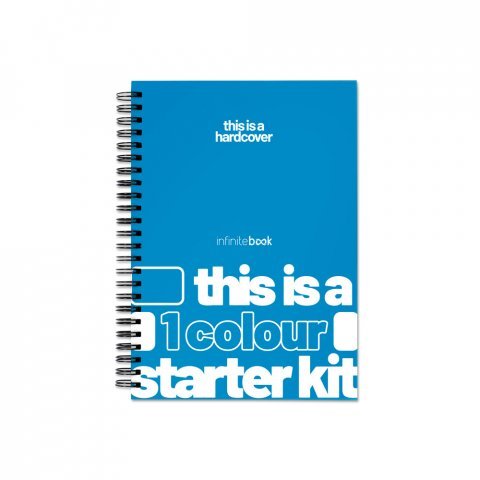 HARDCOVER A5 STARTER KIT - 1 COLOUR. Starter Kit A5 "Infinitebook" with hard cover, includes customisation in one colour on the front and back covers - Black