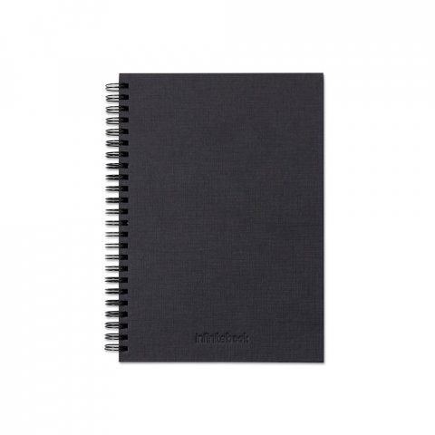 STARTER KIT INFINITEBOOK A5 PLANNER TEXTURE. Kit comprising "Infinitebook" with hard cover, 1 cleaning kit, 1 marker and 1 ballpoint holder - Black