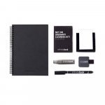 STARTER KIT INFINITEBOOK A5 PLANNER TEXTURE. Kit comprising "Infinitebook" with hard cover, 1 cleaning kit, 1 marker and 1 ballpoint holder - Black