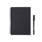 STARTER KIT INFINITEBOOK A5 PLANNER TEXTURE. Kit comprising "Infinitebook" with hard cover, 1 cleaning kit, 1 marker and 1 ballpoint holder - Black