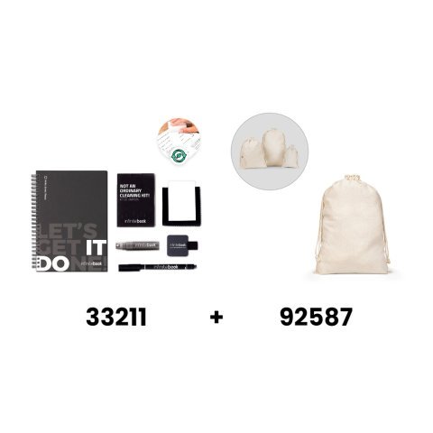 STARTER KIT INFINITEBOOK. Zestaw &bdquo;Infinitebook&rdquo; w twardej oprawie, 1 zestaw do czyszczenia, 1 marker i 1 uchwyt na długopis