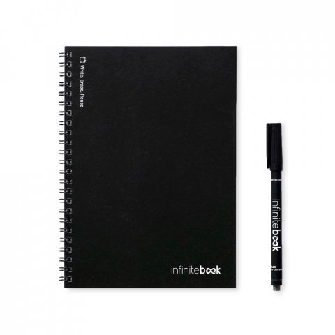 FLEXIBLE A5 INFINITEBOOK - FULL COLOUR. A5 "Infinitebook" notepad with flexible cover, includes full-colour customisation on the front and back covers - Black