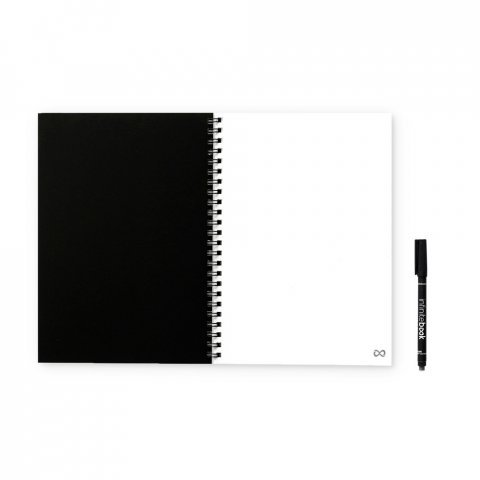 FLEXIBLE A4 INFINITEBOOK - FULL COLOUR. A4 "Infinitebook" notepad with flexible cover, includes &ldquo;Full Color&rdquo; customization on the front and back covers - Black