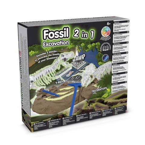 2 in 1 Fossil Excavation Kit I. Vzdel&aacute;vacia hra pre deti - Viacfarebn&aacute;