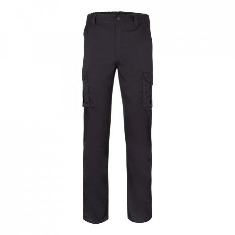VL LUGH. Strečov&eacute; nohavice s viacer&yacute;mi vreckami (240 g/m&sup2;) z bavlny (46 %), EME (38 %) a polyesteru (16 %) - Čierna