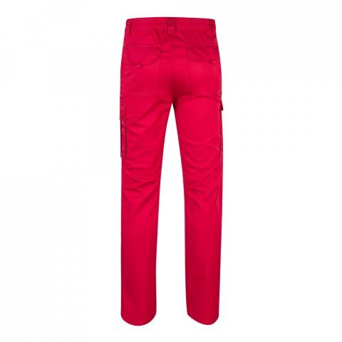 VL LUGH. Strečov&eacute; nohavice s viacer&yacute;mi vreckami (240 g/m&sup2;) z bavlny (46 %), EME (38 %) a polyesteru (16 %) - Červen&aacute;