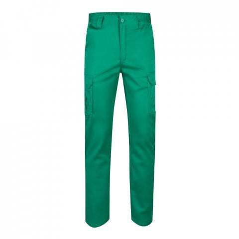 VL LUGH. Strečov&eacute; nohavice s viacer&yacute;mi vreckami (240 g/m&sup2;) z bavlny (46 %), EME (38 %) a polyesteru (16 %) - Zelen&aacute;